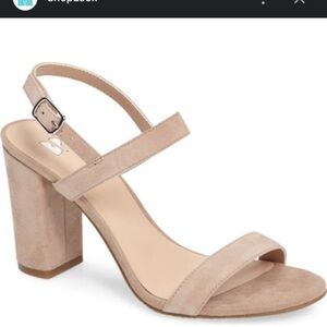 BP Lula slingback block heels strap‎ sandals suede rubber soles sz 10